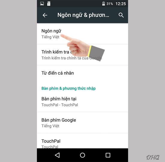 Chọn ngôn ngữ